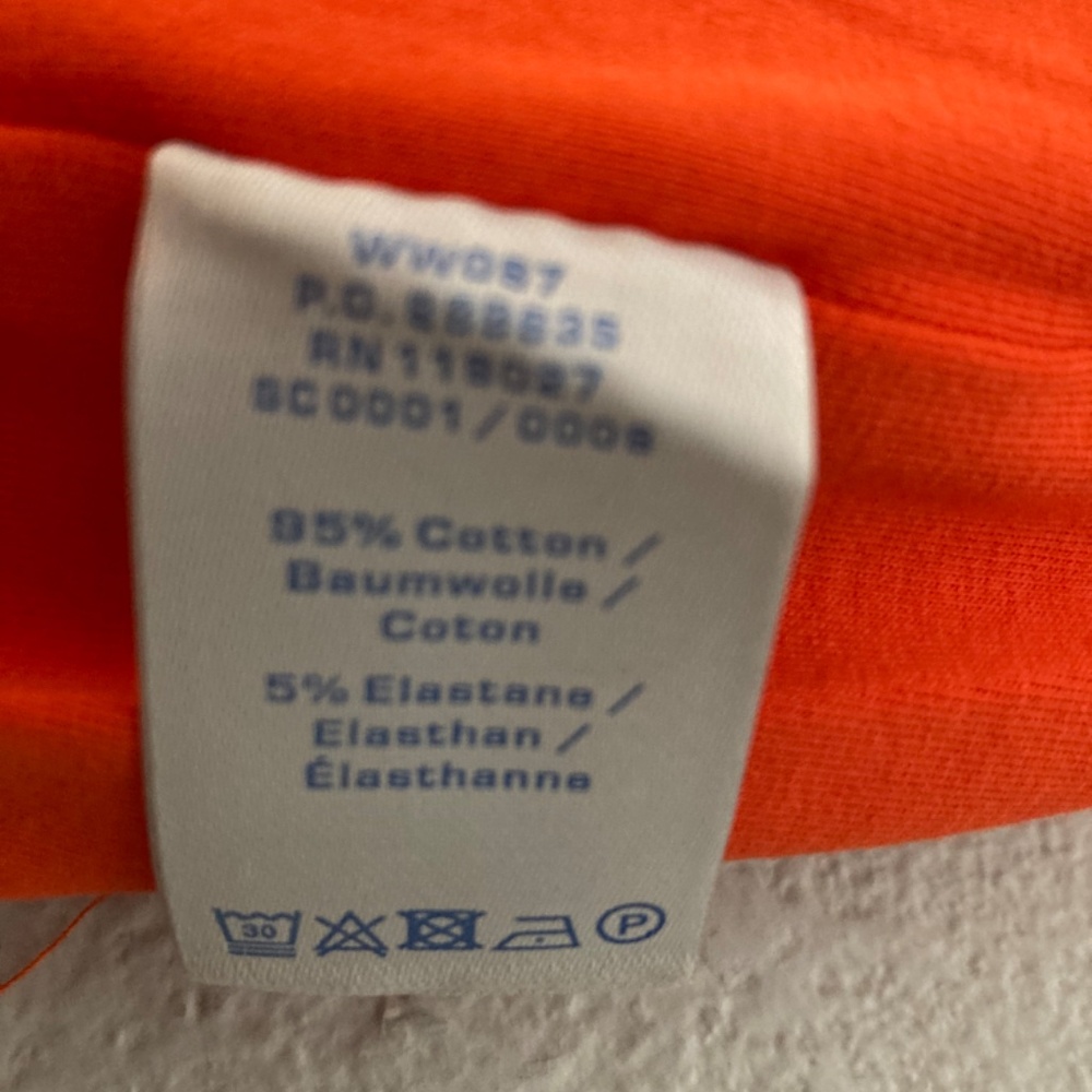 Boden Orange Sheered Side Mock Wrap Knit Dress Size 14 - Picture 6 of 6